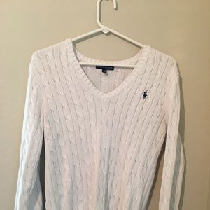 White polo Ralph Lauren sweater